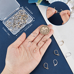 44Pcs 2 Color Brass Leverback Earring Findings&nbsp;KK-CN0003-05
