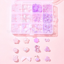 透明不透明アクリルビーズ  混合図形  ミックスカラー  8~20x8~29x5.5~13.5mm  穴：1.4~3mm&nbsp;OACR-FS0001-80