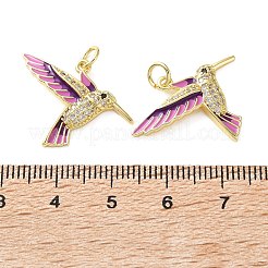 Brass Micro Pave Black Cubic Zirconia Pendants&nbsp;CU-CBA2554-03G