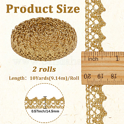2 Rolls Metallic Yarn Lace Trim&nbsp;OCOR-GF0005-58A