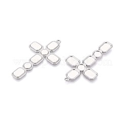304ステンレススチール製宗教十字架の大きなペンダント  変色しない  ステンレス鋼色  53x30.5x1.5mm  穴：1.8mm&nbsp;STAS-T067-41P