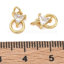 Brass Pave Clear Cubic Zirconia Charms&nbsp;CU-CBAF0F8-14G