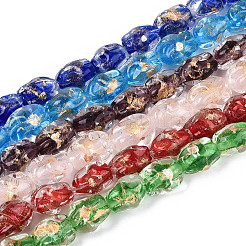 Handmade Gold & Silver Foil Glass Beads&nbsp;FOIL-N030-02