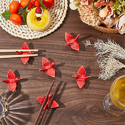 Paper Crane Ceramic Chopstick Stands&nbsp;DJEW-WH0058-12C