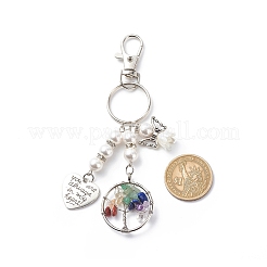 Chakra Tree Of Life Natural/Synthetic Mixed Stone Pendant Keychain&nbsp;KEYC-JKC00397