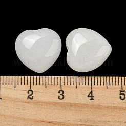 天然石ホワイトジェイドビーズ  片穴  ハート  15.5x15.5x8mm  穴：1mm&nbsp;G-P531-A41-01