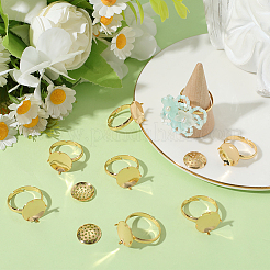 Brass Adjustable Ring Findings&nbsp;KK-BBC0018-54B