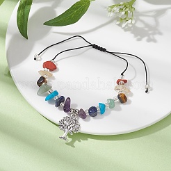 Chakra Natural & Synthetic Gemstone Braided Bead Bracelets&nbsp;BJEW-JB09824-01