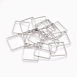 ステンレス鋼の連結リング  ジュエリー作りのための  正方形  ステンレス鋼色  19.5x19.5x0.8mm  内径：18x18mm&nbsp;STAS-TAC0002-20-01P