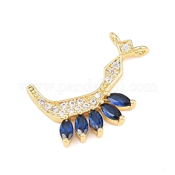 15Pcs Brass Micro Pave Cubic Zirconia Pendants&nbsp;KK-Z151-15G-03
