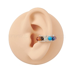 Chakra Theme Natural & Synthetic Mixed Gemstone Cuff Earrings&nbsp;EJEW-JE05698-01