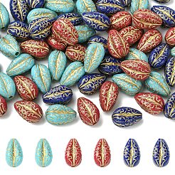 20個メッキアクリルビーズ  ゴールドライン入り  ドロップ  淡いバイオレットレッド  18.5x11x11mm  穴：2mm&nbsp;PACR-YW0001-55A