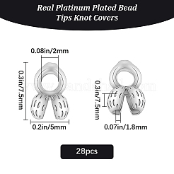 28Pcs Brass Bead Tips&nbsp;FIND-BBC0005-09P