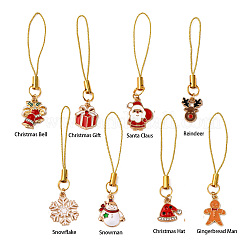 8Pcs Alloy Enamel Mobile Straps&nbsp;HJEW-JM04011