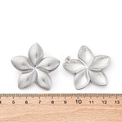 女性用304ステンレススチールスタッドピアス  花  ステンレス鋼色  36.5x38.5mm&nbsp;EJEW-K306-19P