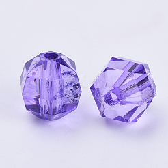 透明なアクリルビーズ  多面カット  ラウンド  青紫色  20x20mm  穴：2.9mm&nbsp;X-TACR-Q256-20mm-V50
