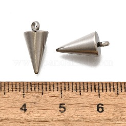 ステンレスペンダント201個  コーンチャーム  ステンレス鋼色  14x7mm  穴：2mm&nbsp;STAS-F311-05P-03