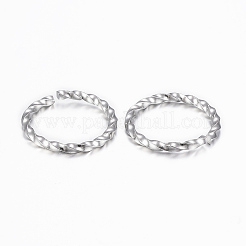変色しにくい304ステンレススチール製オープン丸カン  ツイストラウンド  ステンレス鋼色  15x1.5mm  内径：13mm&nbsp;STAS-K155-B-14P