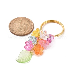 Transparent Leaf & Flower Acrylic Keychains with Iron Split Key Ring&nbsp;KEYC-JKC00424