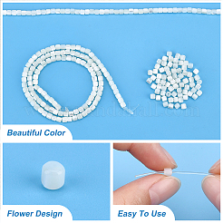 3 連売り天然トロキッド貝/トロキス貝ビーズ 連売り  漂白  コラム  貝殻色  3.5x3.5mm  穴：1mm  約111~117個/連  15.35インチ〜15.94インチ（39~40.5cm）&nbsp;SSHEL-FH0001-12