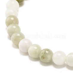 Natural Jadeite Round Beaded Stretch Bracelet&nbsp;BJEW-JB07572-01