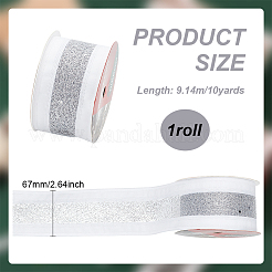 10 Yards Hot Stamping Polyester Satin Ribbons&nbsp;SRIB-WH0011-169B