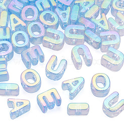 50Pcs 5 Styles UV Plating Rainbow Iridescent Acrylic Beads&nbsp;OACR-TA0004-93B