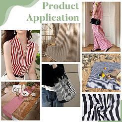 Cotton Fabric with Strip Pattern&nbsp;DIY-PH0037-96F