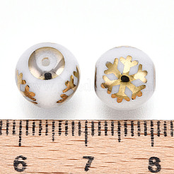 Christmas Opaque Glass Beads&nbsp;X-EGLA-R113-01C
