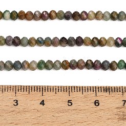 天然のマルチカラートルマリンビーズ連売り  ロンデル  多面カット  4x2.5~3.5mm  穴：0.8mm  約139個/連  15.20''（38.6センチメートル）&nbsp;GG-CBA9722-B03-01