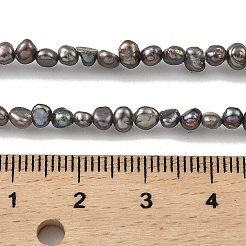 染色天然淡水パールビーズ連売り  研磨両側  グレードA  ブラック  2~3mm  穴：0.5mm  約53個/連  7.09''（18センチメートル）&nbsp;PEAR-A006-01B