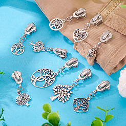 18Pcs 9 Style Alloy Zipper Pulls&nbsp;HJEW-TAC0080