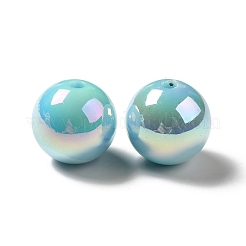 UVメッキレインボー虹色アクリルビーズ  ラウンド  空色  15~15.5x15.5~16mm  穴：2.7mm&nbsp;PACR-D070-01I