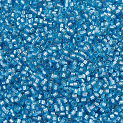 MIYUKIデリカビーズ  シリンダー  日本製シードビーズ  11/0  （db0692)半艶消しシルバーライニングアクア  1.3x1.6mm  穴：0.8mm  約2000PCS /ボトル  10 G /ボトル&nbsp;SEED-JP0008-DB0692
