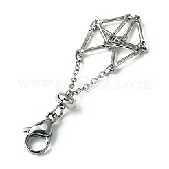 Brass Braided Chain Pouch Empty Stone Holder Pendant Decorations&nbsp;HJEW-JM01240-02