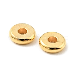 ラックメッキ真鍮製ビーズ  フラットラウンド  カドミウムフリー＆ニッケルフリー＆鉛フリー  18KGP本金メッキ  6x1.5mm  穴：1.8mm&nbsp;KK-C242-01G