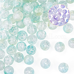 100Pcs Crackle Transparent Glass UV Reactive Beads&nbsp;GLAA-TA0004-28B