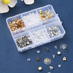 328Pcs 5 Style Brass & Plastic & 304 Stainless Steel Ear Nuts&nbsp;FIND-FS0001-86