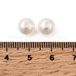 アクリルビーズ  模造パールスタイル  ラウンド  フローラルホワイト  サイズ：直径約8mm  穴：1.5mm&nbsp;X-12A-9284