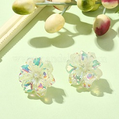 Luminous Glow in the Dark Resin Flower Stud Earrings with 304 Stainless Steel Pins&nbsp;EJEW-JE05359-02