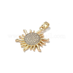 Brass Micro Pave Clear Cubic Zirconia Pendants&nbsp;KK-B138-01G-01