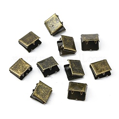 真鍮製カシメリボン止めエンドパーツ  長持ちメッキ  アンティークブロンズ  8x8mm&nbsp;KK-WH0042-03A-AB