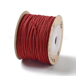 ポリエステルツイストコード  ラウンド  DIYのジュエリーには  サクランボ色  1.2mm  約38.28ヤード（35m）/ロール&nbsp;OCOR-G015-01B-01