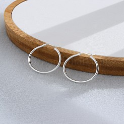 925スターリングシルバーフープピアス  リング  銀  60x2mm&nbsp;EJEW-BB43792-60MM