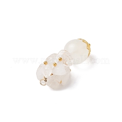 3Pcs 3 Styles Cherry Quartz Glass & Natural Amethyst & Rose Quartz & Selenite & Quartz Crystal Chip Round Pendants&nbsp;PALLOY-JF04288