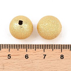 テクスチャード真鍮ビーズ  ラックめっき  長持ちメッキ  鉛フリー＆カドミウムフリー  ゴールドカラー  13.5mm  穴：2.5mm&nbsp;KK-F931-31A-G