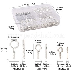 アイアンスクリューアイピンヒートンキャップ  片穴パーツ用  銀  8~13x4~6.5x1~1.5mm  穴：2~4mm  600pc&nbsp;IFIN-FS0001-58