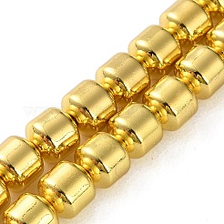 電気めっき合成非磁性ヘマタイト ビーズ 連売り  コラム  ミックスカラー  4.5~5x4~5mm  穴：0.8mm  約83個/連  16.34インチ（41.5cm）&nbsp;G-C248-C01-4mm-01