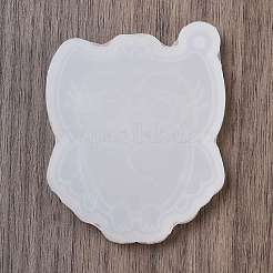 フクロウ DIY シリコンペンダント型  レジン型  UVレジン用  エポキシ樹脂工芸品作り  ホワイト  77x62x8.5mm  穴：3.5mm&nbsp;SIMO-G002-03