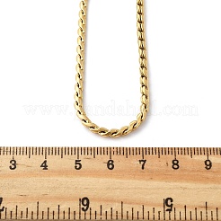 女性用304ステンレススチールロープチェーンネックレス  18KGP本金メッキ  15-3/4インチ（40.1cm）&nbsp;NJEW-Q026-02G
